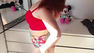 trying on new swimwear and dresses