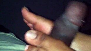 ebony babe gives suggestive footjob to amateur