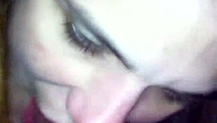 White girl sucking and blowing cock in detailed blowjob action