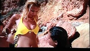 oh god, group swinging on the beach feels so wild