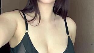 play with nipple clips on big tits and humiliate young brunette student 😈