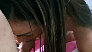 Latina brunette pornstar enjoys blowbang sucking and bukkake creampie!