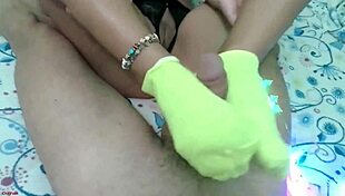 i masturbate my best friend using socks for a footjob cumshot