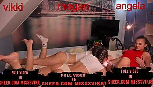 Three amateur teens film on webcam