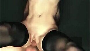 skinny petite girl creampied in stockings