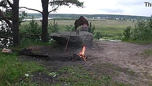 stone age version 4 features mature outdoor amateurs in neutral setting