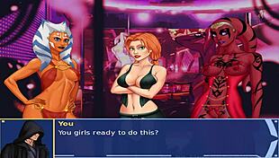 In Star Wars Cosplay, the Orange Trainer Bangs Hot Alien Sith Girls