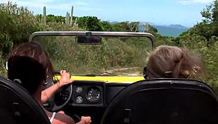 feeling intense pleasure on the rocks by the sea