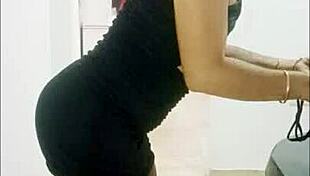 Ts angelique - i fill a panty with my cum for a client in lingerie orgasm solo