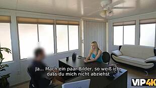 Blondine Approves Credits For Pussy-Nailing In Office Casting Interview!