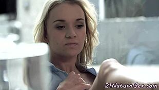 The euro babe gets fucked doggystyle by the tattooed model