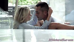 The euro babe gets fucked doggystyle by the tattooed model