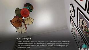 College bound milf shows big voluptuous boobs in roleplay game