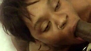 ebony babe gives bathtub blowjob with big cock 😍