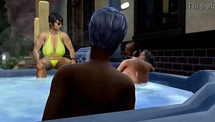 Black Nanny Explores Outdoor Adventures in Sims 4 Cartoon World