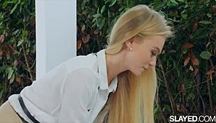 Slayed Blonde Beauties Nancy & Eva Play Naughty at Work