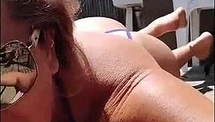 my latina slut in duct tape bikini on beach