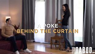 Shay Sights and Jayden Marcos Engage in Taboo Poke Behind the Curtain with Petite Teens