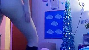 Sexy Amateur Performs Intense Striptease, Ripping Clothes While Masturbating On Webcam