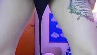 Sexy Amateur Performs Intense Striptease, Ripping Clothes While Masturbating On Webcam