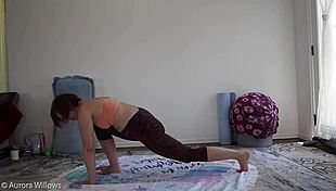 Yoga lesson with stretching and panties