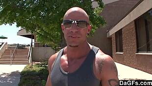 Shy Alexa in her first porno, getting blowjob and facial in heels