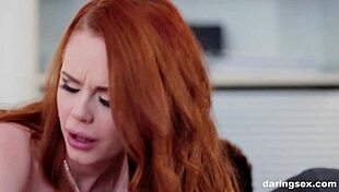 pale redhead fucks like a deluxe escort in the shop.