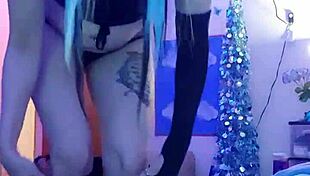 Sexy Amateur Performs Intense Striptease, Ripping Clothes While Masturbating On Webcam