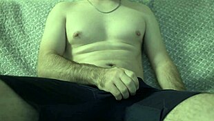 Horny amateur with big white cock couldn't resist busting a huge nut all over!