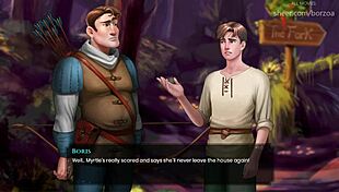 Perverted boris spanks tree-like ass.