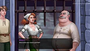 Perverted boris spanks tree-like ass.