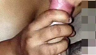 Latina Brunette Sucks Husband's White Dick Before Condom Ride