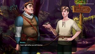 Perverted boris spanks tree-like ass.