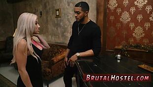 Slutty blue-eyed beauty tied and fucked at hardcore gang bang