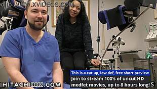 Freshman yasmine woods experiences powerful hitachi wand orgasms from doctor tampa during college physical.