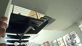 Pov boss fucks naked cleaning lady with big cock creampie