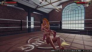 Chelci Battles Michelle in Naked Fighter 3D Wrestling Match
