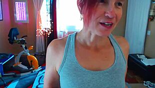 redhead stretches barefoot in sexy yoga session 😍