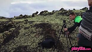 Nasty photographer fucks petite model outdoors