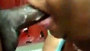 bbw with big tits gets cum and saliva