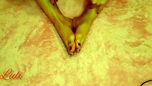 i fix my feet and give them a rich massage