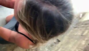 milf sucks monster cock on building site 😏