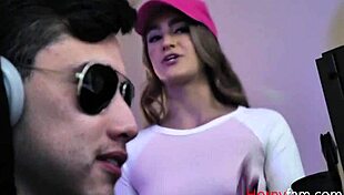 Kenzie Madison bent over for gamer stepbro's doggystyle fuck