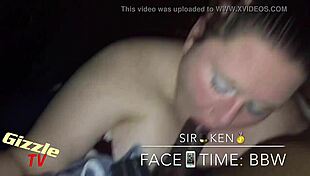 white BBW gives SLOPPY BLOWJOB to interracial cock