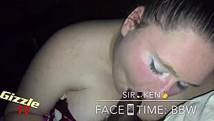 Hvid BBW giver sjusket blowjob til interracial pik