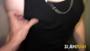 Asshole filled with cocks in gay group action!