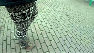 Norwegian legging outdoor fetish adventure unfolds in the wild.