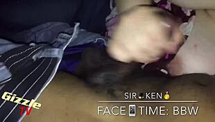 white BBW gives SLOPPY BLOWJOB to interracial cock