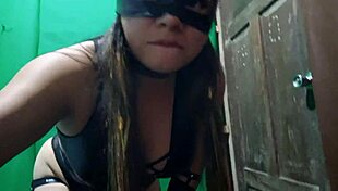 sinful stepdaughter seduces stepfather with sexy leather lingerie