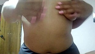 i touch my natural tits at grandma's house, massaging them softly